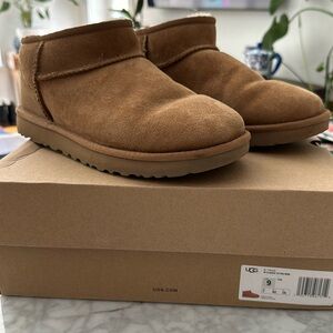 Ugg classic ultra mini - size 9 - chestnut